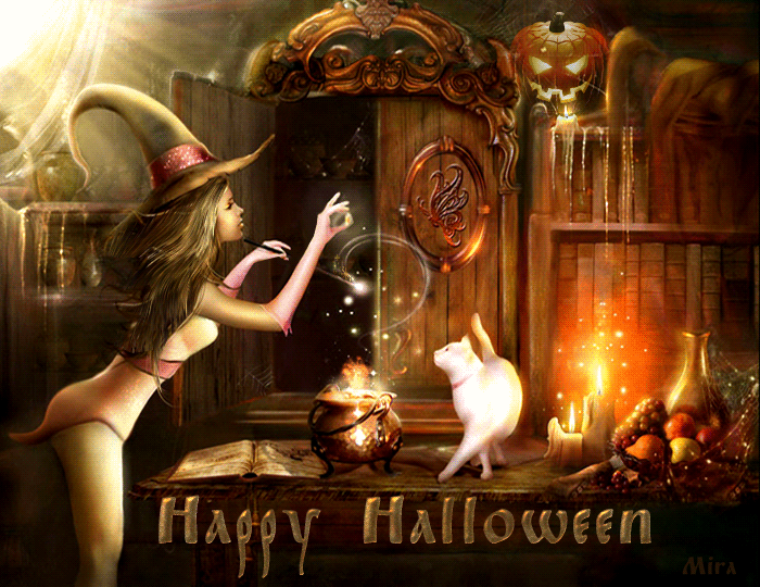 Открытка анимационная Хэллоуин - Праздник Хэллоуин,поздравления, картинки, открытки, анимация