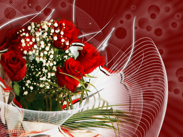 Праздничный букет роз~Открытки с цветами