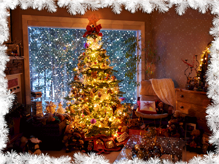 Рождественская ёлочка красивая открытка~Рождество Христово