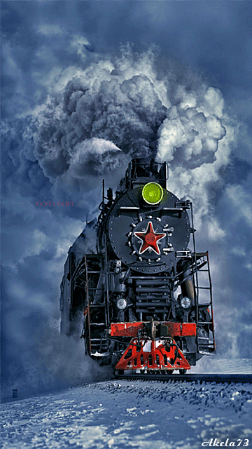 Поезд - С Днем Железнодорожника,поздравления, картинки, открытки, анимация