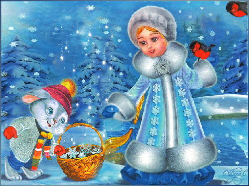 Открытка со снегурочкой - Открытки с Новым годом 2024,поздравления, картинки, открытки, анимация