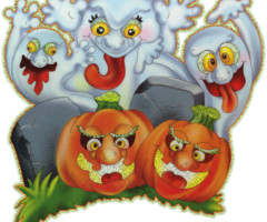 Привидения и тыквы к празднику Хэллоуин