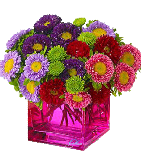 Букет цветов в вазе - Открытки с цветами,поздравления, картинки, открытки, анимация