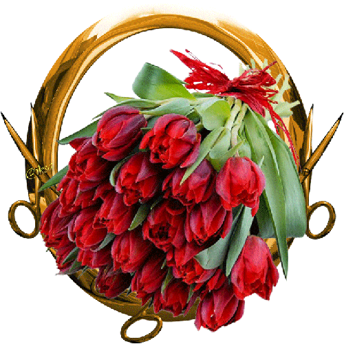 Букет с тюльпанами - Открытки с цветами,поздравления, картинки, открытки, анимация