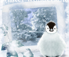 Зимняя картинка с пингвином