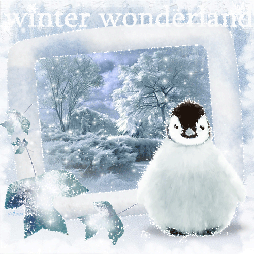 Зимняя картинка с пингвином - Зима в картинках,поздравления, картинки, открытки, анимация